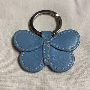 Authentic Coach Blue Leather Butterfly Key Ring